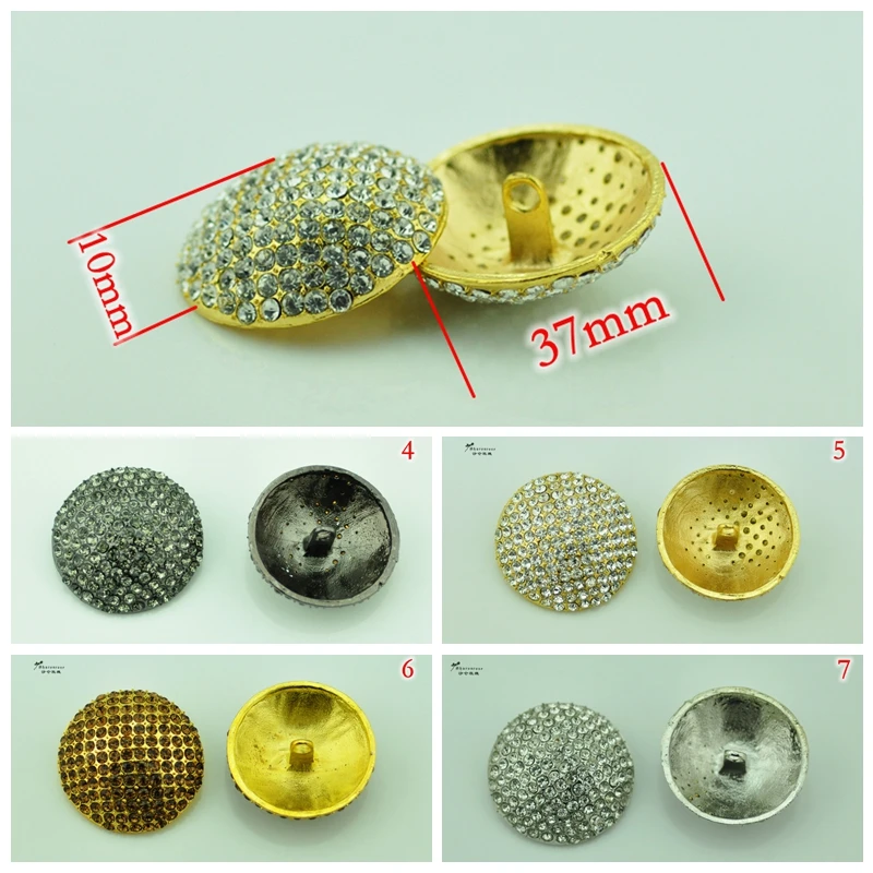 Высококачественные товары для поделок металлические пуговицы со стразами