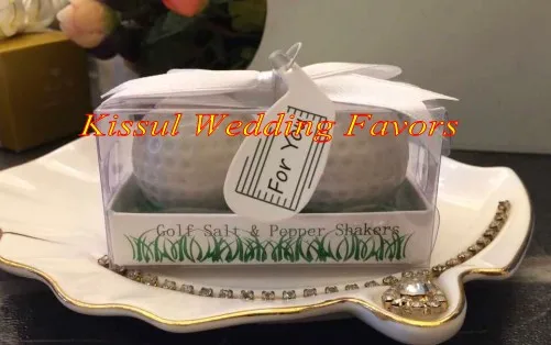 50Pcs/lot=25Sets Unique Wedding Gift For Guests of Golf Ball salt and pepper shakers Party Favor sporty themed | Дом и сад