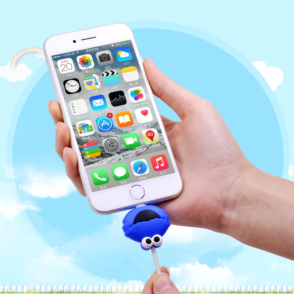 Оригинальный милый мультяшный телефон USB кабель протектор для iphone chompers шнур