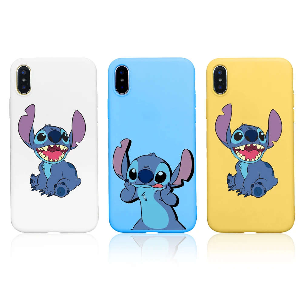 Милый чехол для телефона для iphone 8, 7, 6, 6s Plus, 5S, SE, Ститч, мультипликационный, разноцветный, мягкий, TPU, чехол для телефона для iphone X, XS, XSMAX, XR, чехол