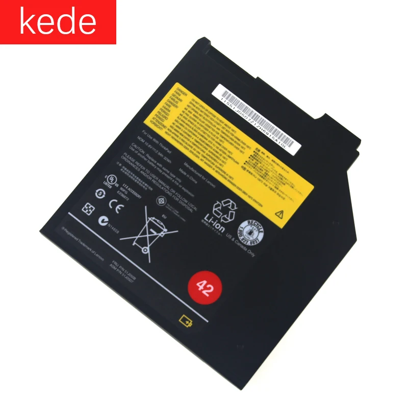 Аккумулятор kede для ноутбука Lenovo ThinkPad оригинальный аккумулятор DVD Ultrabay 51J0508 51J0507 T400