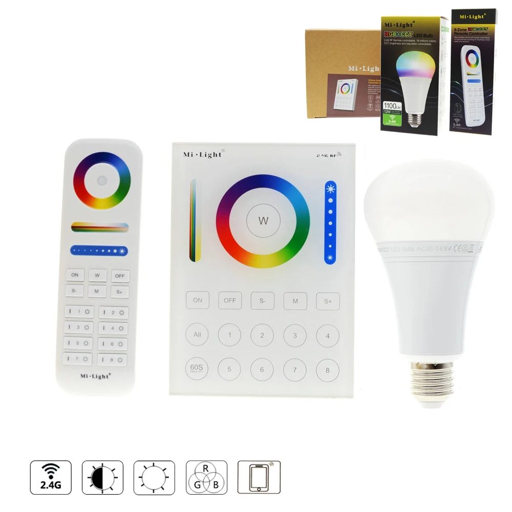 Mi. Light RGB лампочки CCT пульт дистанционного управления 2 4G 8 Zone умная панель Пульт