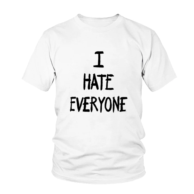 Новая летняя футболка с надписью I Hate Everyone Женская Повседневная из 100% хлопка