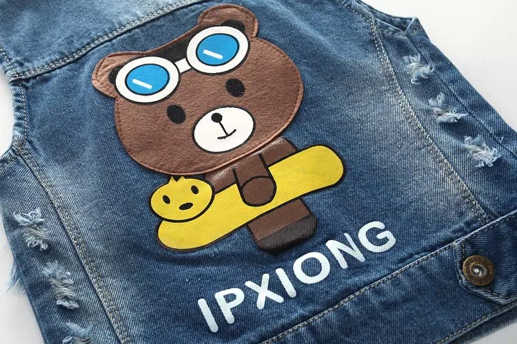 Лидер продаж! Детский ковбойский джинсовый жилет Sanicebeen без рукавов Модная