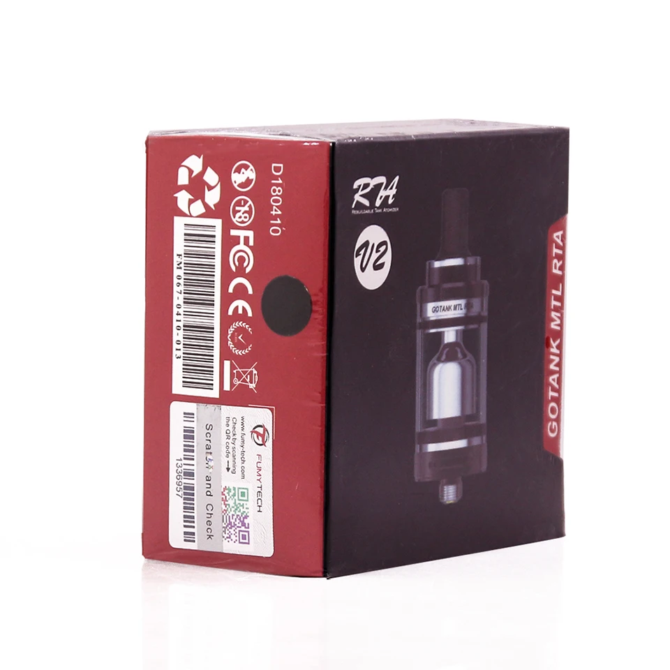Оригинальный fumytech gotank MTL RTA V2 ввиду танк распылителя 3 мл Ёмкость 22 мм для 510