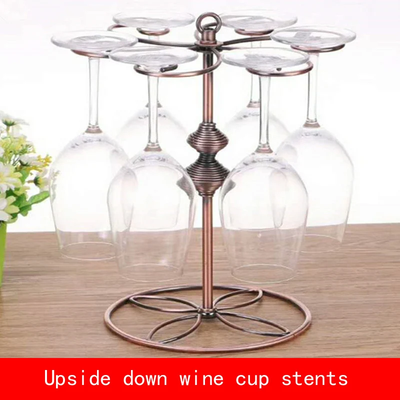 

European style creative design red wine cup stents not fade bronze color metal bracket