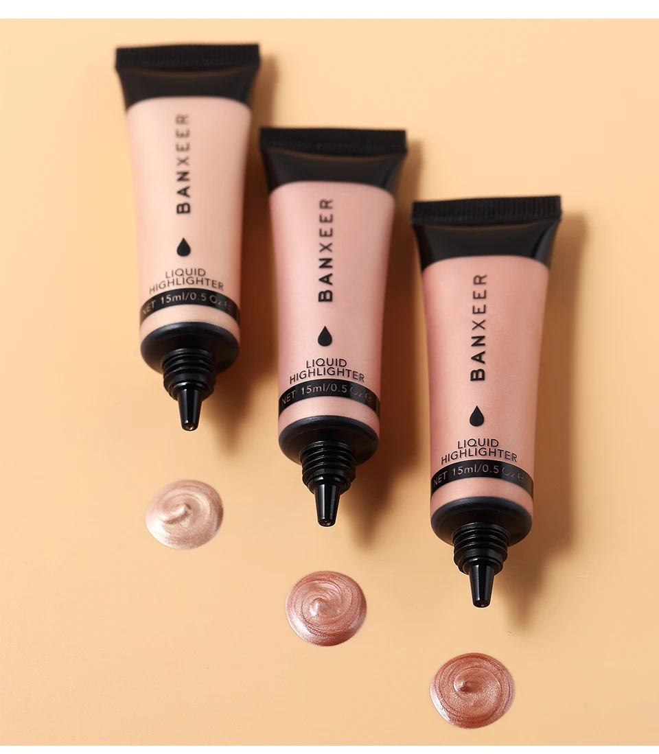 BANXEER жидкий хайлайтер Осветляющий крем для макияжа Shimmer Contour Bronzer Shinning Body Face Glow Highlight 6 цветов