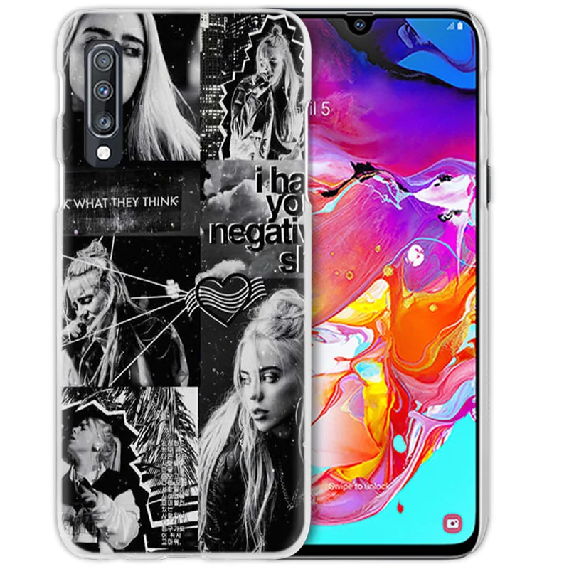Billie Eilish Стиль чехол для samsung Galaxy A50 A70 A20e A40 A30 A20 A10 A8 A6 плюс A9 A7 Жесткий Прозрачный поликарбонатный чехол для телефона чехол