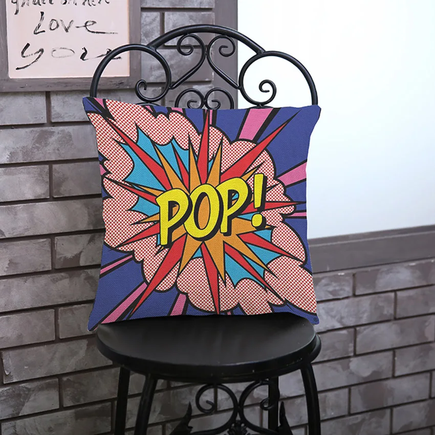 Комический голос слова буквы чехол для подушки с принтом Забавный бум поп Зап