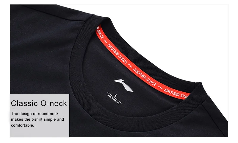 Li-Ning Мужская трендовая трикотажная футболка 63% хлопок 37% полиэстер дышащая подкладка Спортивная футболка светоотражающий принт Топы AHSN177 MTS2743