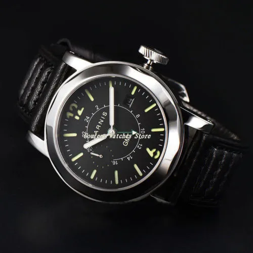Мужские часы Parnis с черным циферблатом и 44 мм|watch men|watch men watchwatch watch |