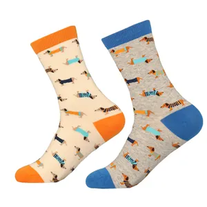 Новые забавные Для мужчин Для женщин Для мужчин такса нескользящих носочков в Корейском стиле оригинальная обувь для влюбленных, мультяшная Собака Хлопок подарочные носки