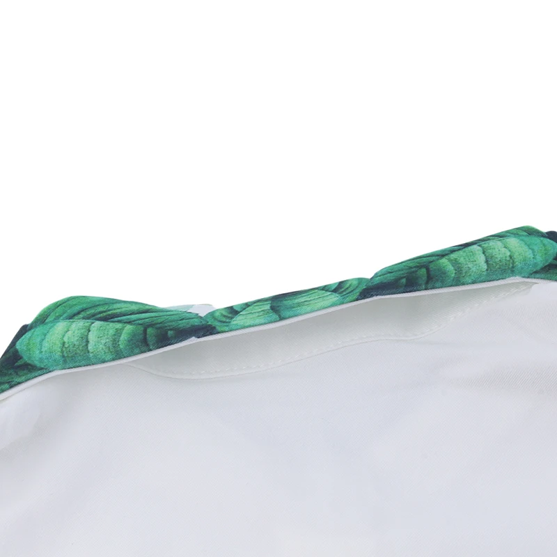 

White Fake Tie Green Leaf Printing Shirt Fake Collar Sweater Shirt Fake Tie Clothing Accessories New Fashion
