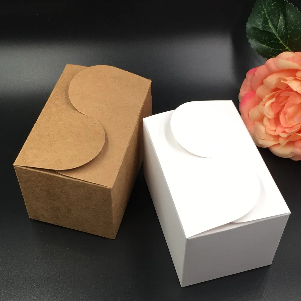 20 шт./лот коробка для торта из натуральной крафт-бумаги Подарочная свадебных