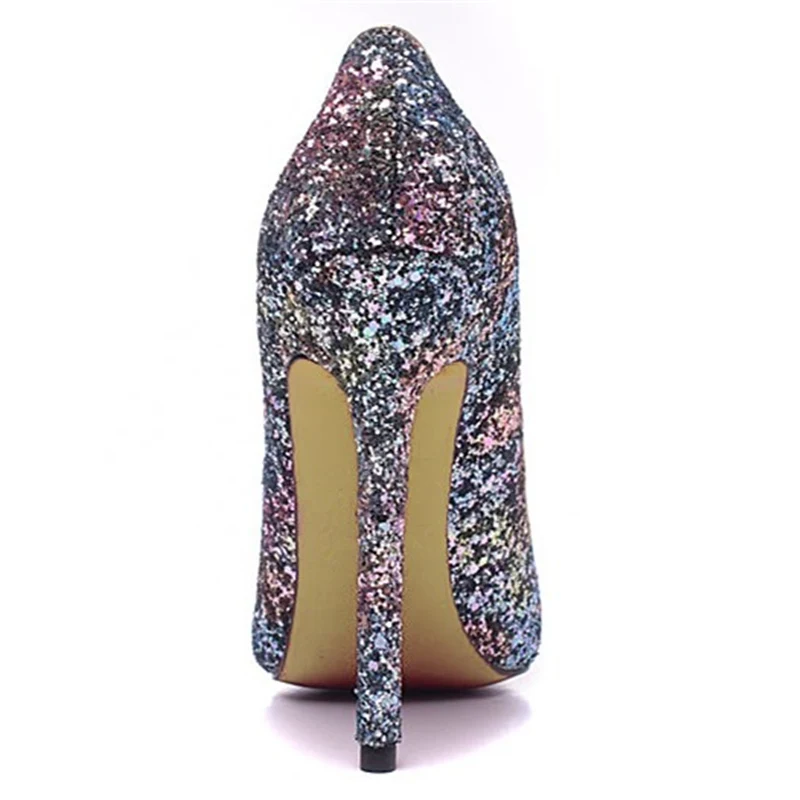 Bling тонкие очень высокий каблук Насосы Для женщин akamatsu Весна свадебные туфли