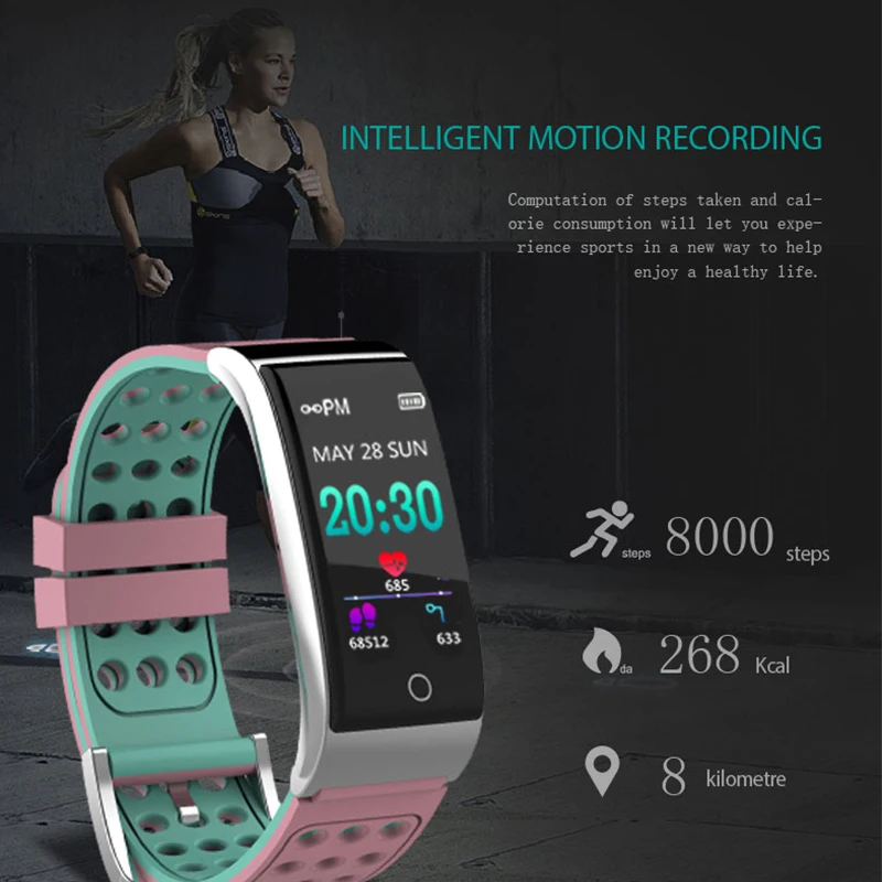 Умный Браслет фитнес-трекер артериального давления монитор сердечного ритма PPG