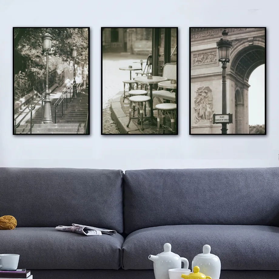 Gohipang Парижская башня уличная лампа автомобиль лестница ретро настенная живопись