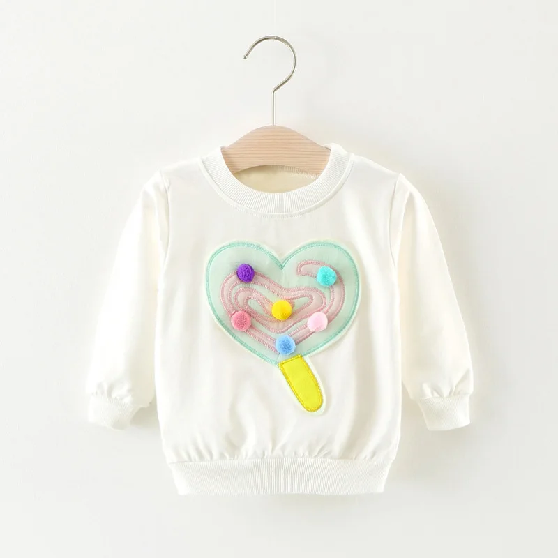 Повседневная осенняя одежда для маленьких девочек свободные хлопковые топы с