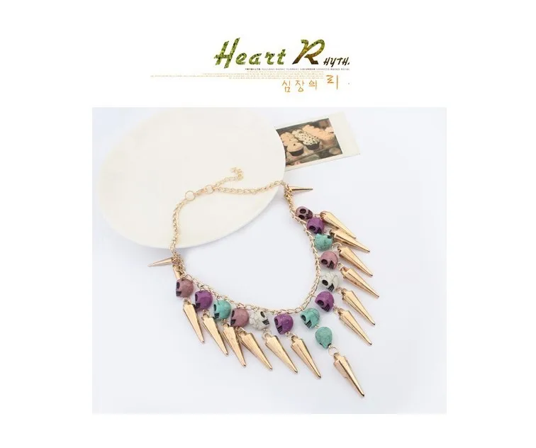 Специальная конструкция женщины череп стиль мода shourouk цепочка ожерелье себе