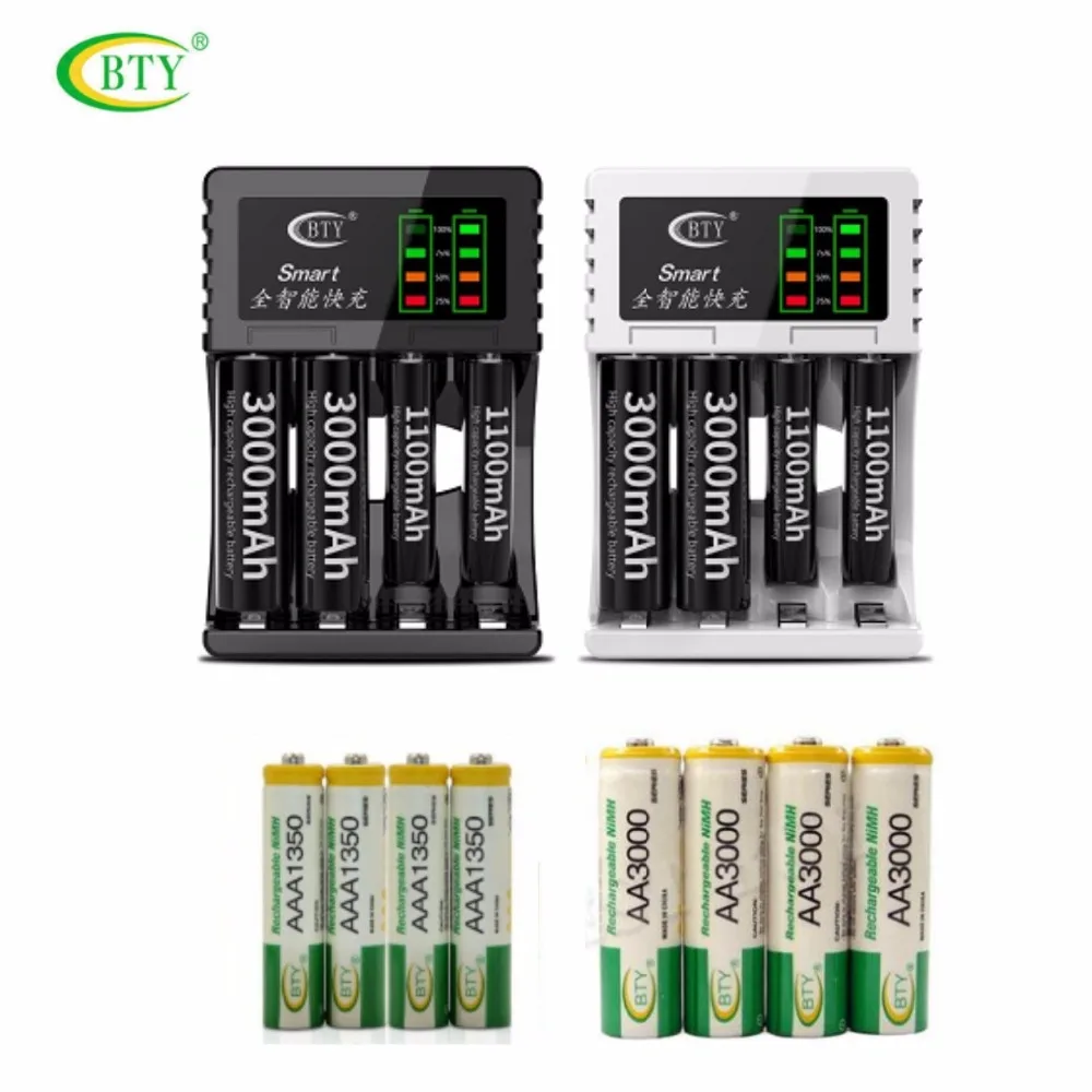BTY C704 A3 Зарядное устройство USB с 4xAA 3000 серии 850 мАч и 4xaaa 1350 350 1 2 в Перезаряжаемые Ni MH