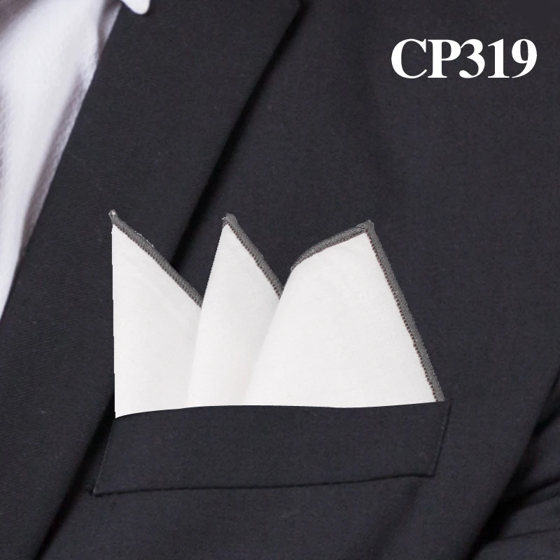 CP319 Модные хлопковые карманные квадратные белые костюмы, носовые платки, одноцветные носовые платки, Повседневные Вечерние платки - Цвет: CP319