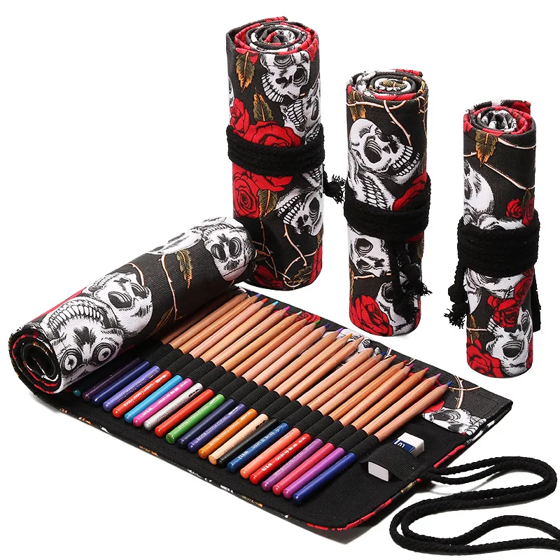 12/24/36 отверстия Карандаш Чехол Trousse Stylo Kawaii Cat рулон Pennen Etui Astuccio порта Пенне Articulos Escolares большой школьный рюкзак