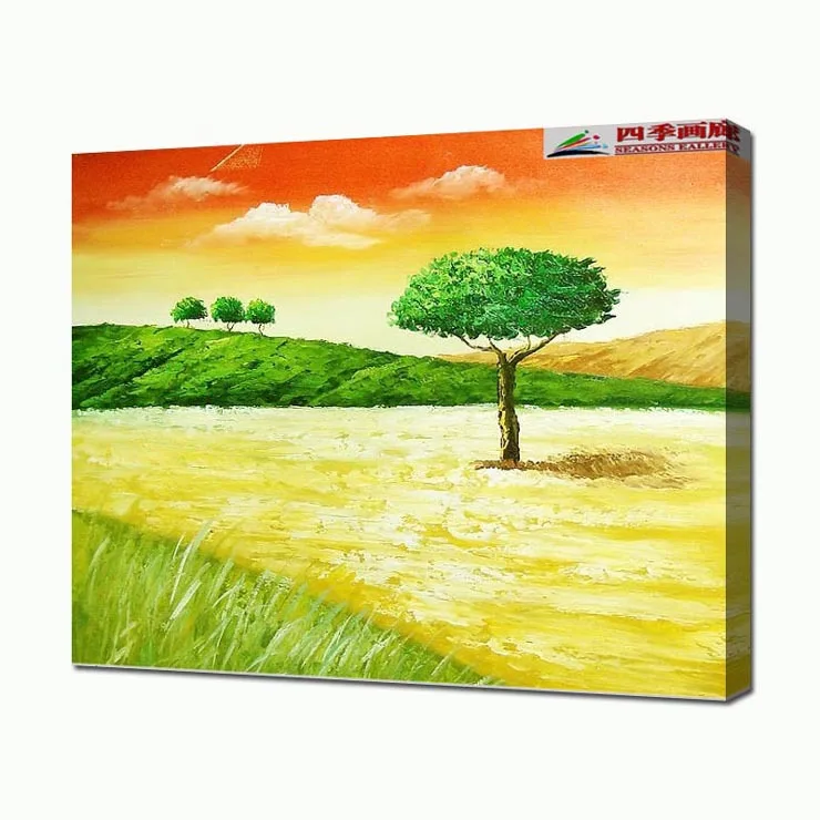 Ручной Современная живопись масляными красками пейзажи желтый пейзаж Картины
