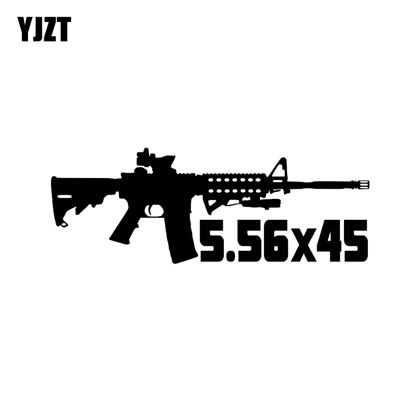 

YJZT 17.1*6.3CM Coolest Gun 5.56x42 Graphic Car Sticker Black/Silver Decoration Vinyl C12-0214