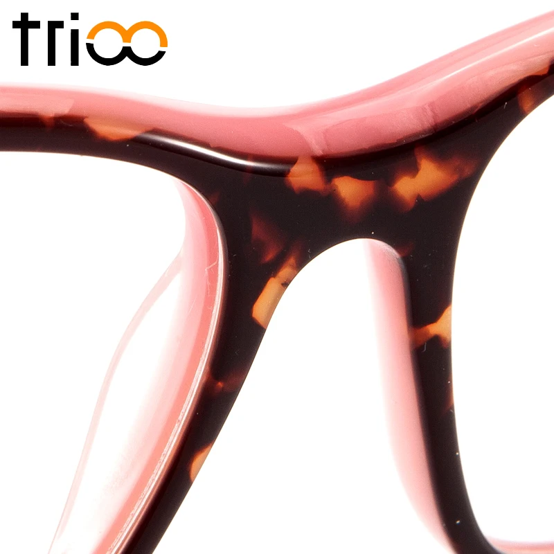 TRIOO Colorful Pink Frame Minus Glasses Fashion Square Design Prescription Eye Women Acetate Myopia Spectacles New |