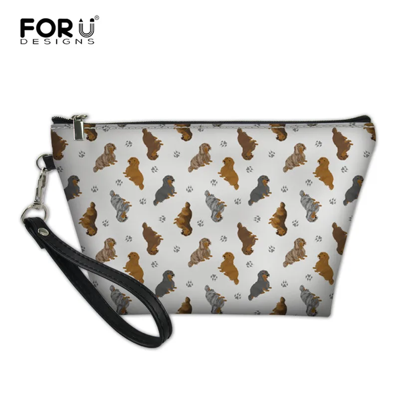 RH0310Z8 FORUDESIGNS Для женщин макияж мешок крошечный Жесткошерстный Такс кожи Косметические сумка-Органайзер для путешествий Профессиональный туалетные принадлежности, мытье чехол - Цвет: RH0310Z8