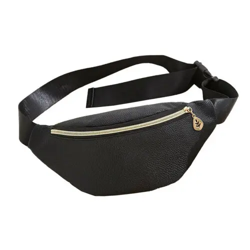 Style2 Black Женская поясная сумка для девочек блестящая кожаная сумка поясная сумка-пояс на талию дорожная поясная сумка для телефона с карманом - Цвет: Style2 Black