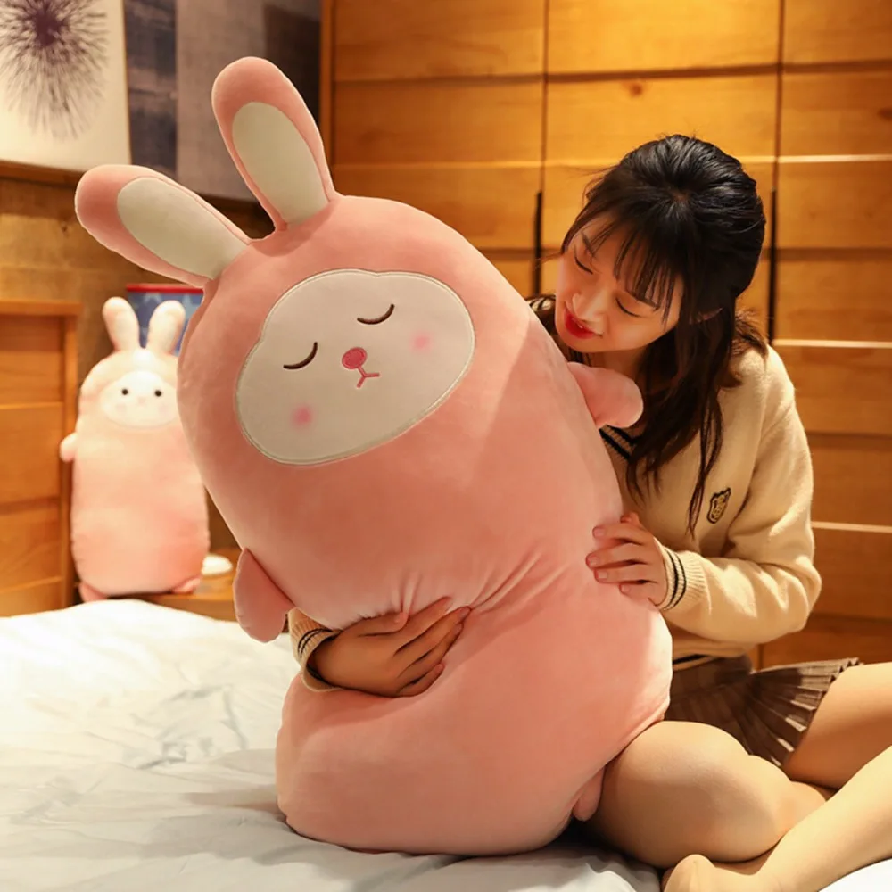55/75/100CM Soft Lovely Pink Rabbit Plush Toy Kids Baby Accompany Sleep Toys Doll Bunny Animals Pillow | Игрушки и хобби