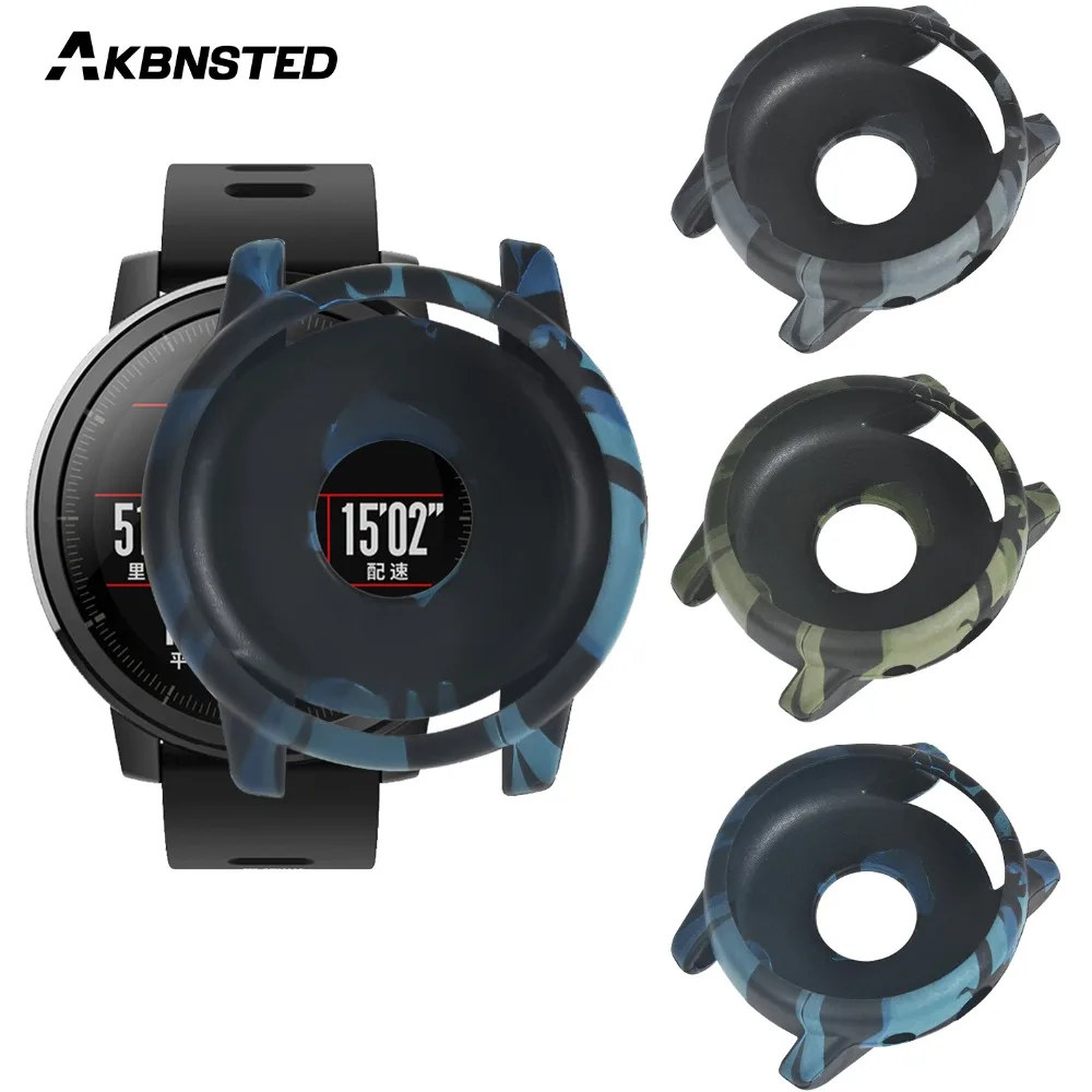 AKBNSTED камуфляжный мягкий силиконовый защитный чехол для Huami Amazfit Stratos 2/2 S смарт