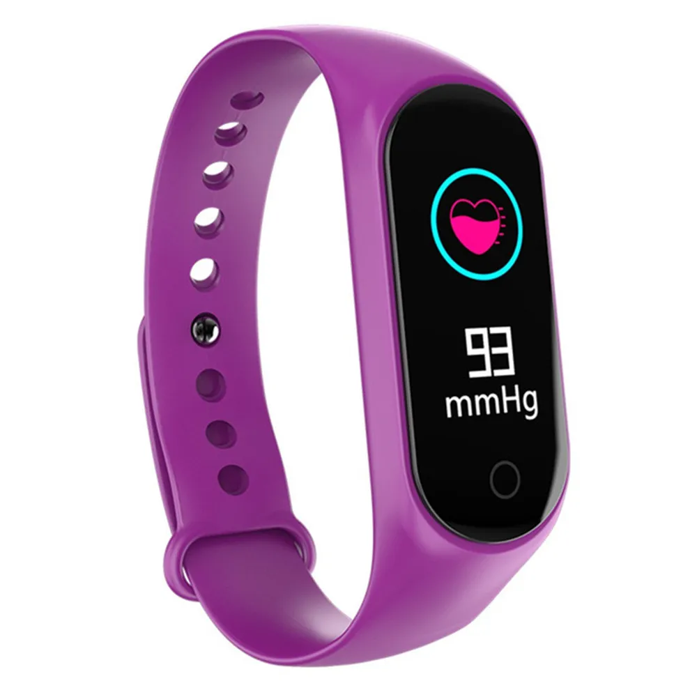 M4 Purple M4 Смарт часы Браслет фитнес трекер цветной экран водонепроницаемый спортивный браслет M3 браслет Bluetooth для iPhone Xiaomi - Цвет: M4 Purple