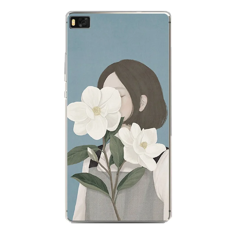 Fashion Girl colourful Soft Clear TPU Phone Case Silicone Cove For huawei P10plus P8 P9lite honor 3c 4c 6a 7 8 9 Free Shipping | Мобильные