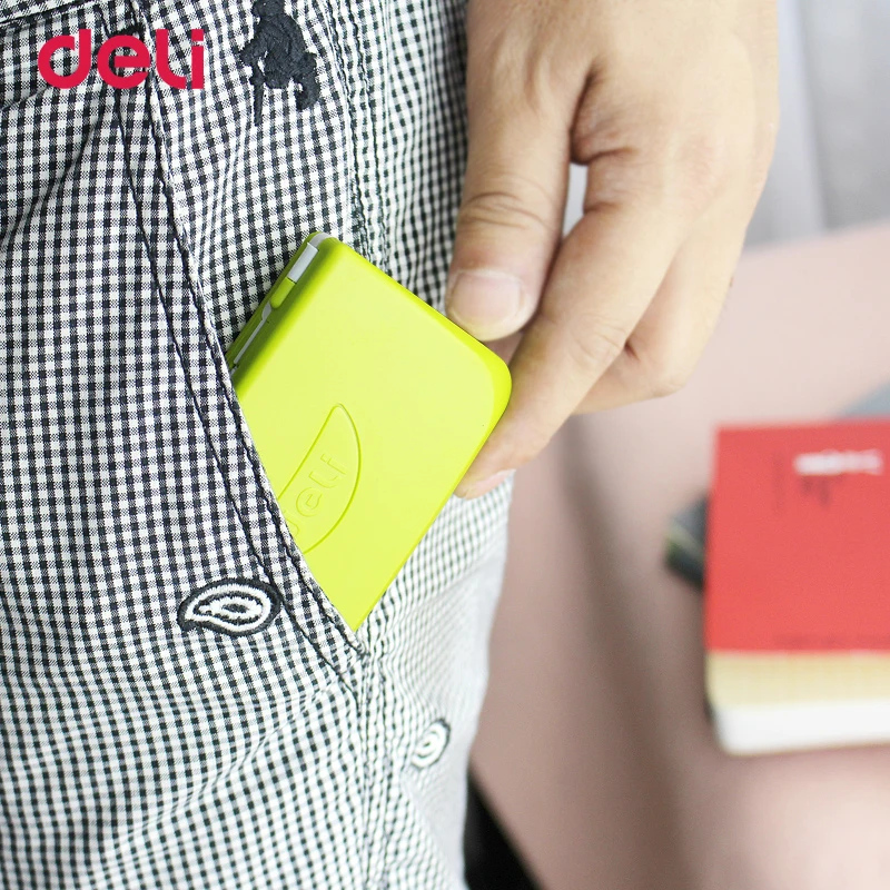 Deli складной ультратонкий мини-калькулятор с 12 цифрами два источника питания
