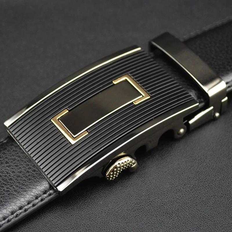 100% натуральная кожа мужские роскошные ремни с автоматической пряжкой