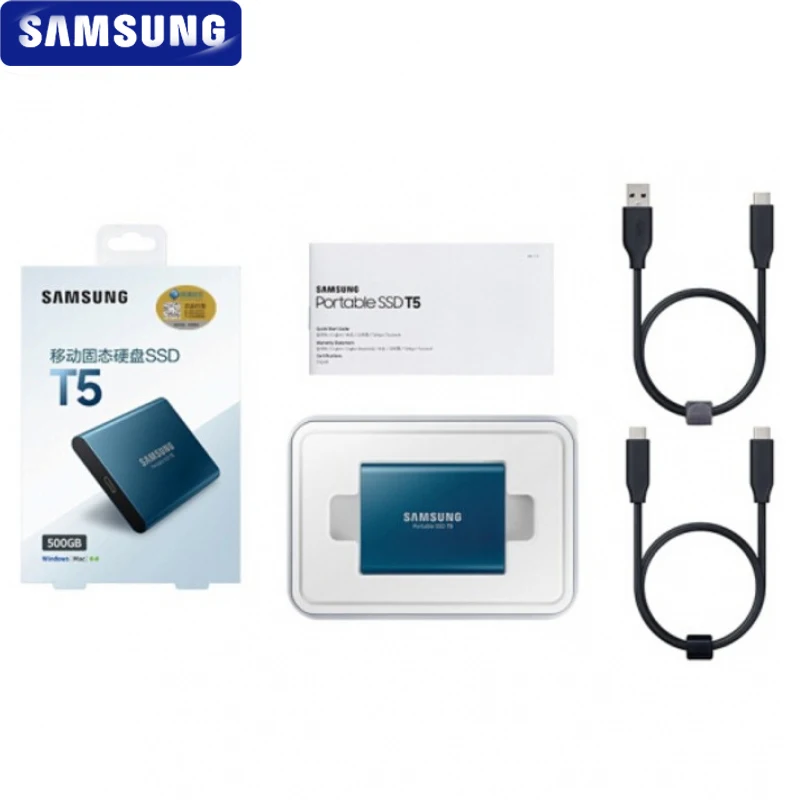100% Оригинал Samsung T5 портативный SSD 500 Гб USB3.1 внешние твердотельные накопители USB 3 1