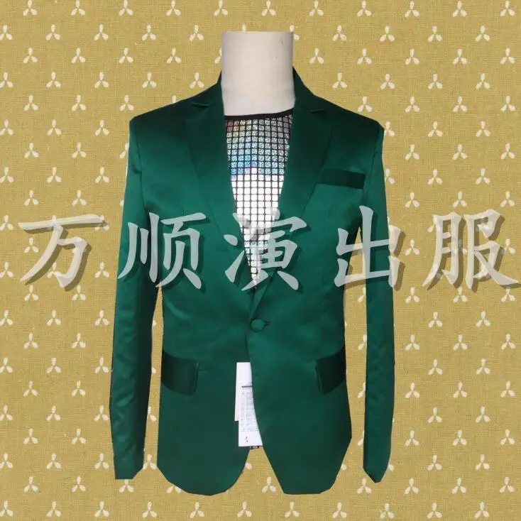 Fashion clothes men suits designs masculino homme terno stage costumes for singers jacket men blue blazer dance star style punk