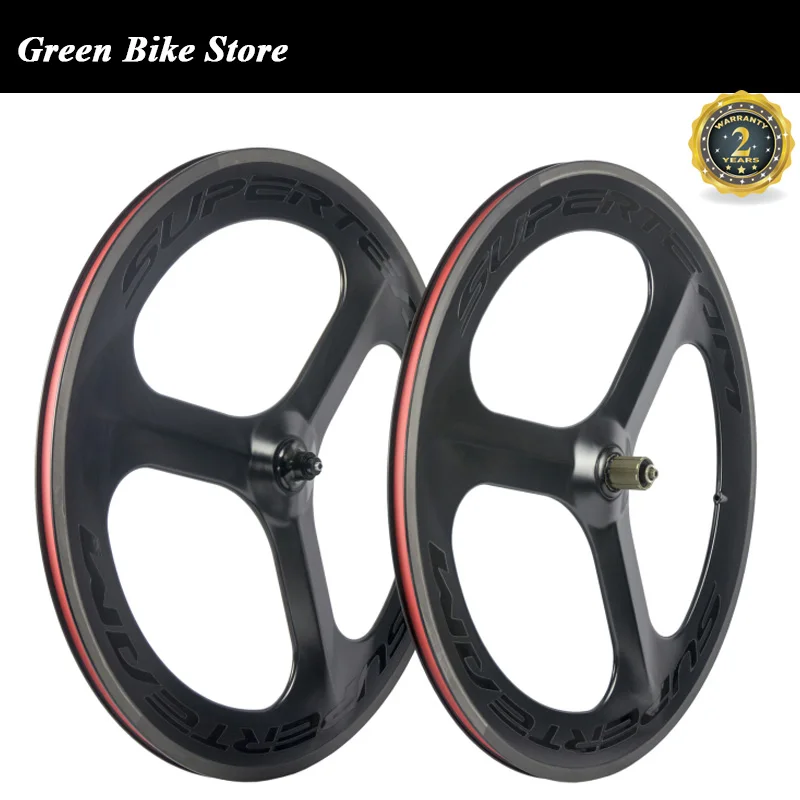 SUPERTEAM New decal 3spokes carbon wheels track bike front tri spokes road wheel clincher wheelset | Спорт и развлечения