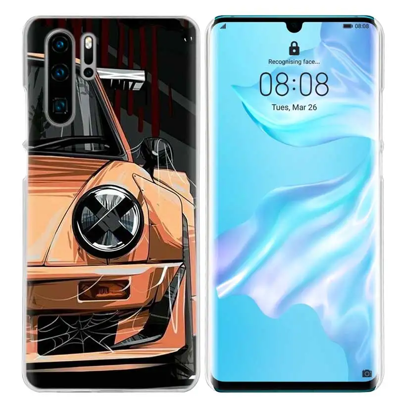 01 Классный чехол-комикс для спортивных автомобилей huawei P20 P30 P Smart Nova 4 3i P10 P9 P8 mate 10 20 lite Pro Mini жесткий чехол для телефона из ПК - Цвет: 01
