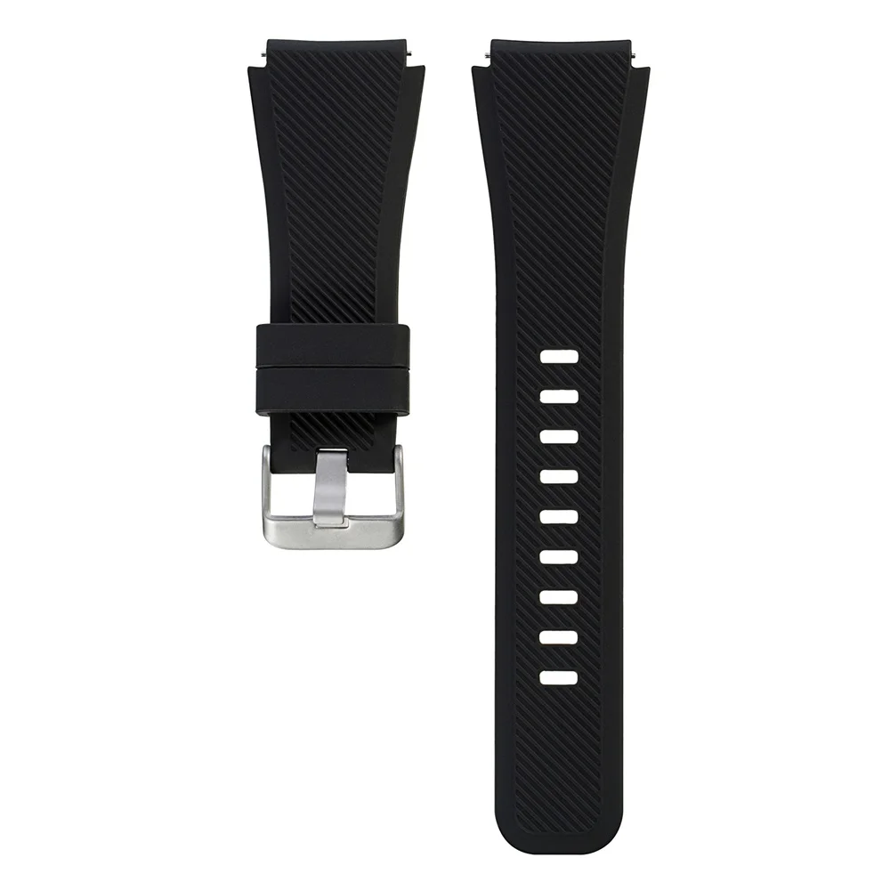 Black 22 мм силиконовый ремешок для Amazfit Stratos/Pace Watch Band для huawei Watch GT/волшебный браслет для samsung gear S3 Frontier Classic - Цвет: Black