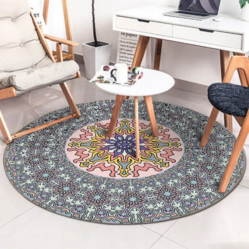 6 Persian Ethnic Mandala Round Carpet Living Room Parlor Flowers European Bedroom round rugs Decorative Area Rug Chair Door Mat - Цвет: 6