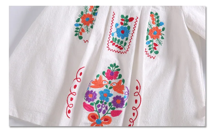 Детское платье с вышивкой из чистого хлопка на весну и осень | Мать ребенок