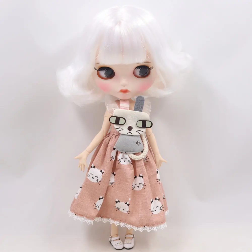 Кукла Blyth ледяная DBS № BL136 белый боб волосы резные губы матовая на заказ лицо