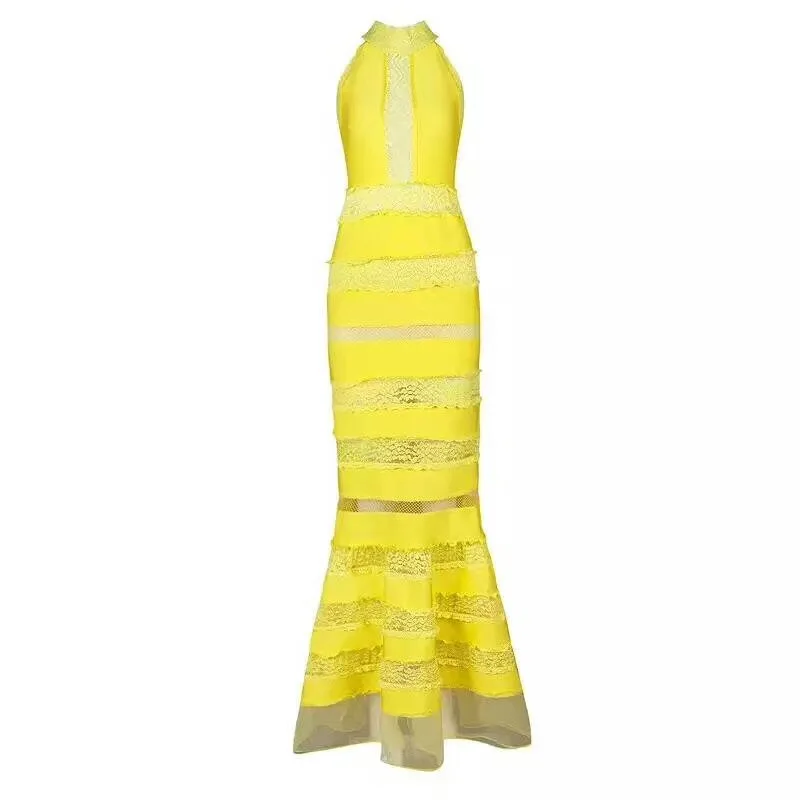 Новинка 2019 элегантное черное желтое Красное Длинное сексуальное платье-макси