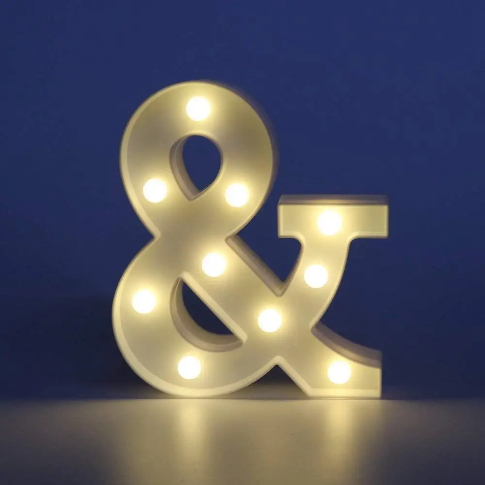 Ampersand символ маркиза буквенный свет Алфавит светящийся знак для свадьбы дома
