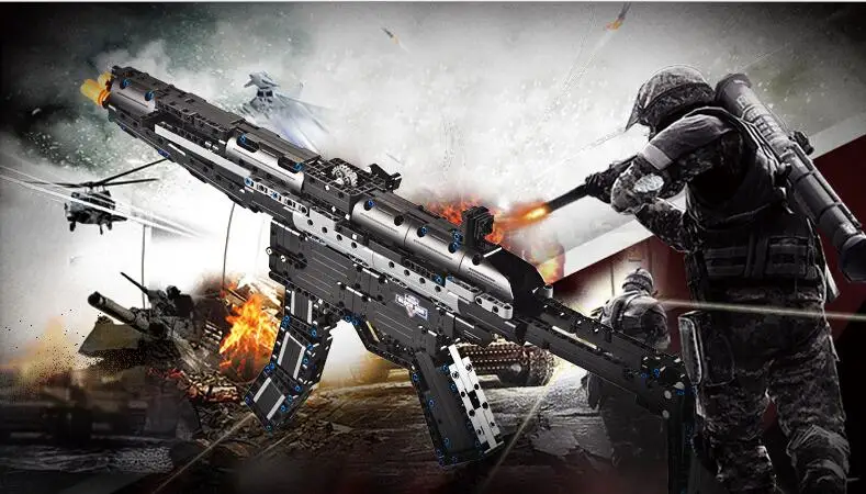 Игрушечное оружие страйкбол воздушные пистолеты и MP5 M4A1 пулемет игрушка 621 шт Строительный блок кирпич детская наружная игра CS Косплей модель