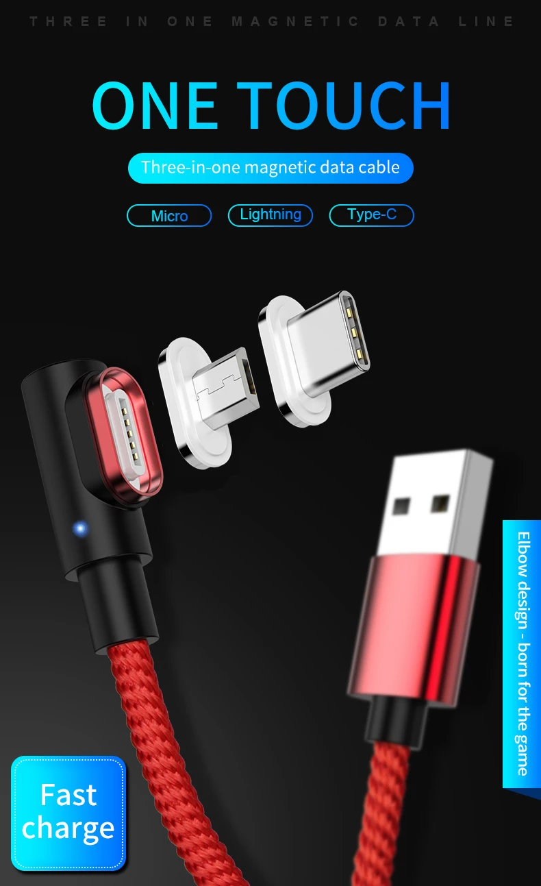 Магнитный Micro USB кабель для IPhone samsung type-C зарядный Магнитный зарядный адаптер usb type C