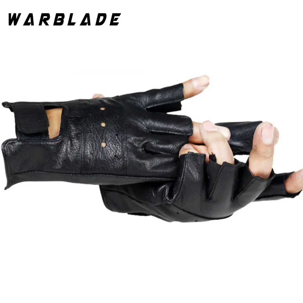 Мужские перчатки из натуральной кожи WarBLade Нескользящие без пальцев овечьей |